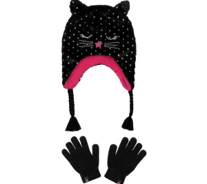 SKECHERS Cold Weather Star Foil Cat Hat Set PRETO Best Sale