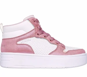 SKECHERS Court High - Shine Kicks BRANCO / ROSA Cheap