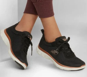 SKECHERS Flex Appeal 4.0 - Brilliant View PRETO / DOURADO ROSA Online