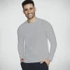SKECHERS GO DRI All Day Long Sleeve Tee CINZENTO CLARO Fashion