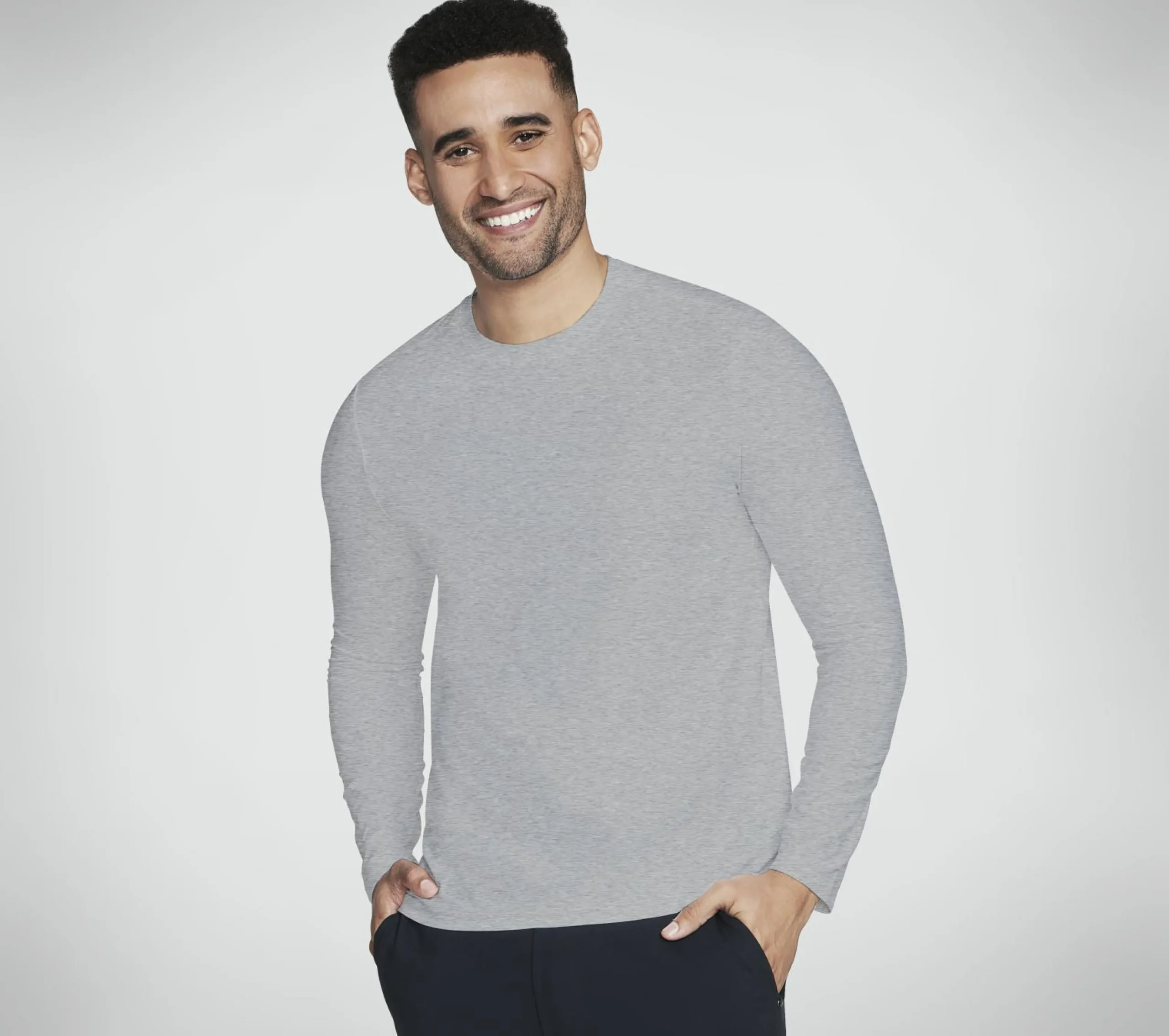 go_dri_all_day_long_sleev_0.webp SKECHERS GO DRI All Day Long Sleeve Tee CINZENTO CLARO Fashion