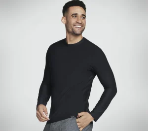 SKECHERS GO DRI All Day Long Sleeve Tee PRETO Flash Sale