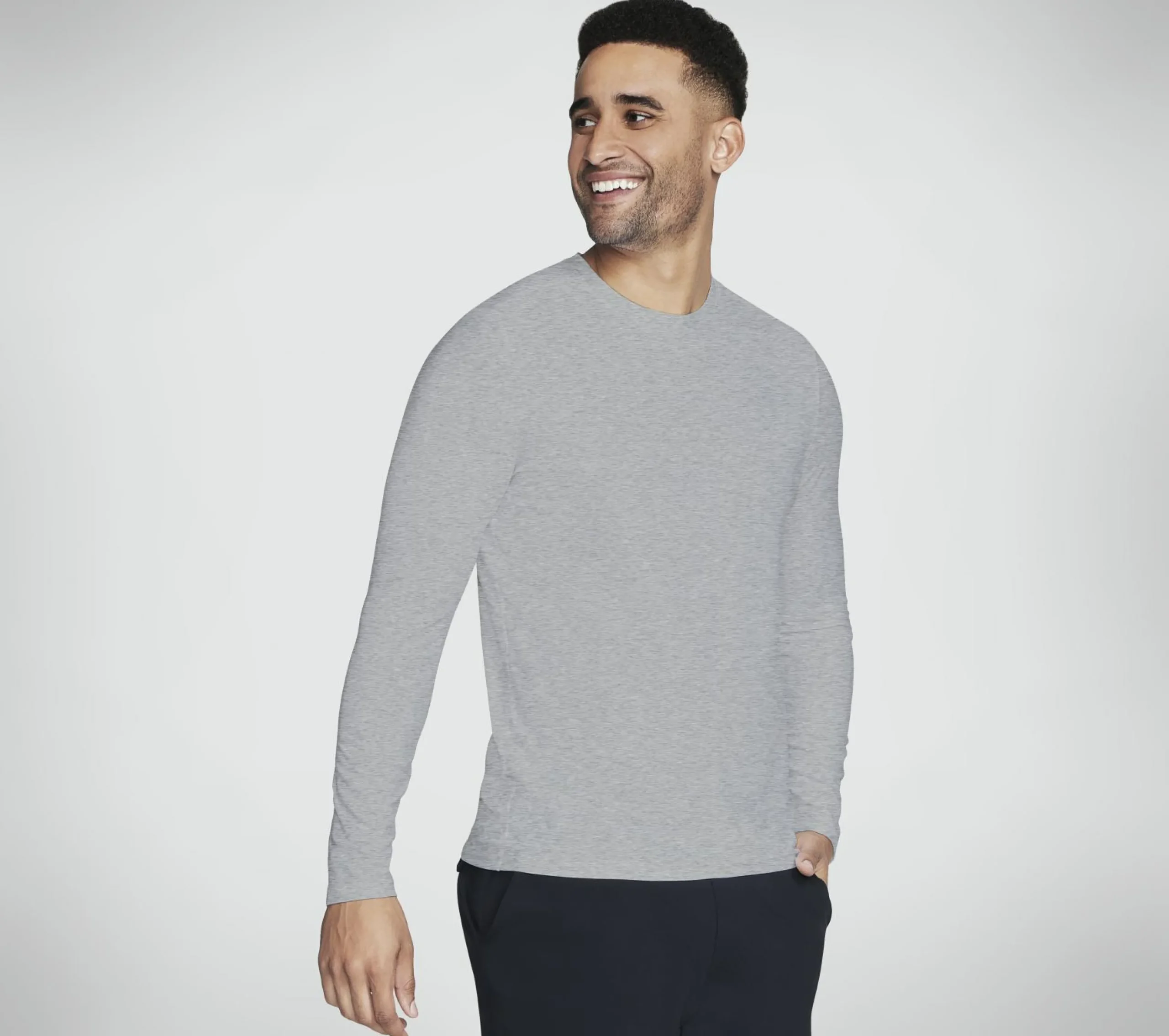 go_dri_all_day_long_sleev_2.webp SKECHERS GO DRI All Day Long Sleeve Tee CINZENTO CLARO Fashion