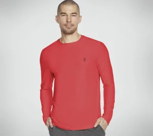 SKECHERS GO DRI All Day L/S Diamond Tee Solid METAL / VERMELHO Sale
