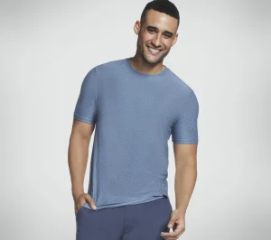 SKECHERS GO DRI All Day Tee AZUL / CINZENTO Best