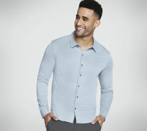 SKECHERS GO DRI Off Duty Button Down Shirt DENIM Best