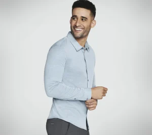 SKECHERS GO DRI Off Duty Button Down Shirt DENIM Best