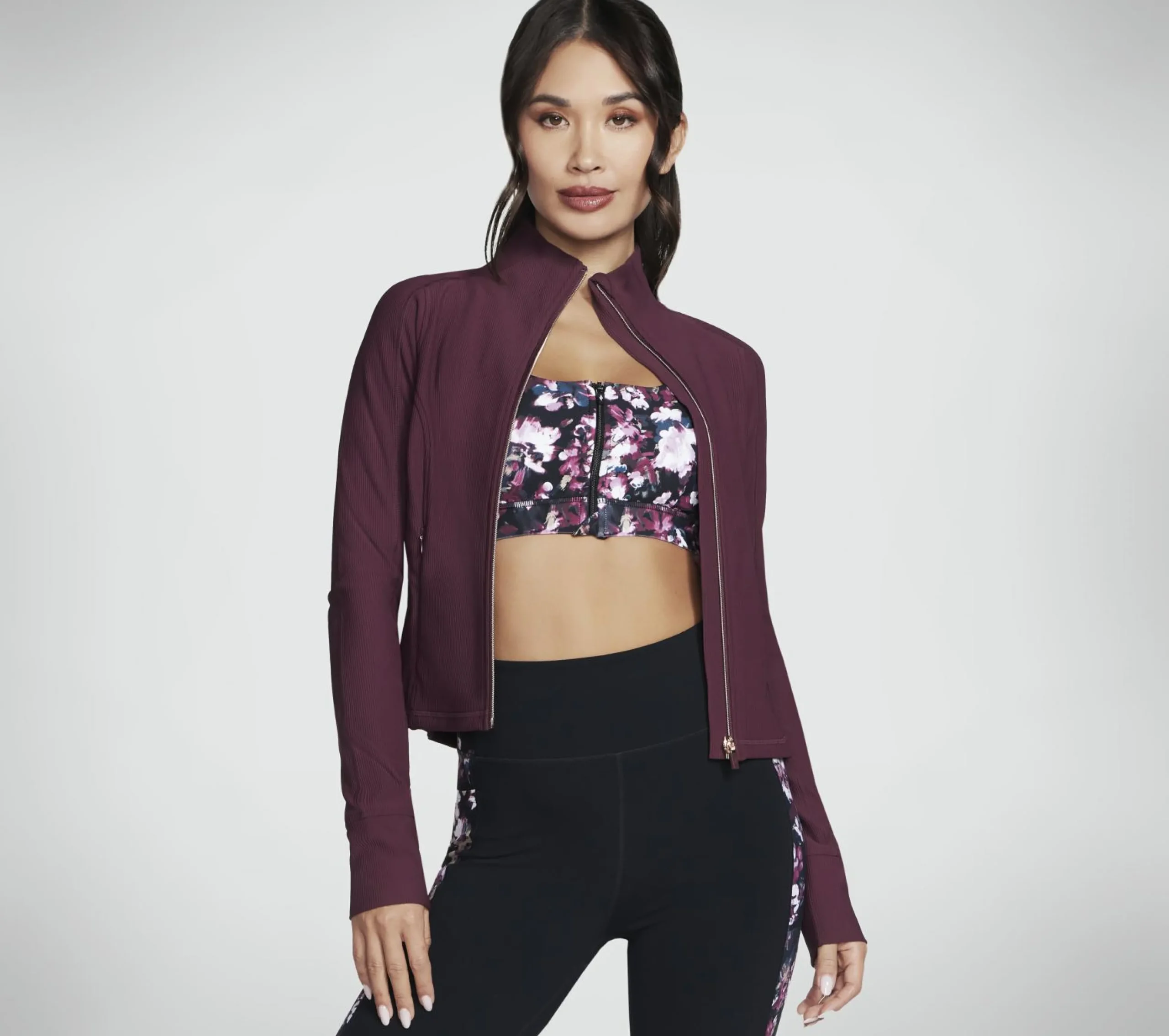 go_flex_rib_jacket_0.webp SKECHERS GO FLEX Rib Jacket BORDÔ / ROSA Store