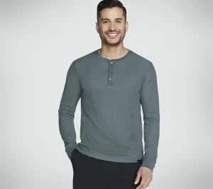 SKECHERS GO KNIT Waffle Henley VERDE / PRETO Discount