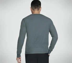 SKECHERS GO KNIT Waffle Henley VERDE / PRETO Discount