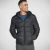 SKECHERS GO WALK Parkway Hooded Puffer PRETO New