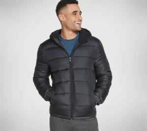 SKECHERS GO WALK Parkway Hooded Puffer PRETO New