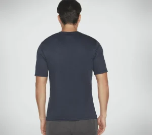SKECHERS GOKNIT Pique Short Sleeve Henley NAVY Clearance