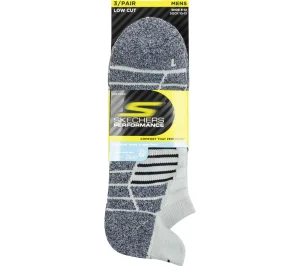 SKECHERS Low Cut PolyNylon Performance Socks - 3 Pack CINZENTO Cheap