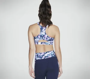 SKECHERS Misty Floral Zip-Front Bra AZUL / LAVANDA Cheap