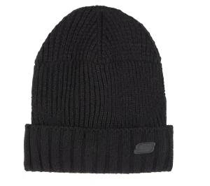 SKECHERS Mixed Rib Knit Beanie PRETO New