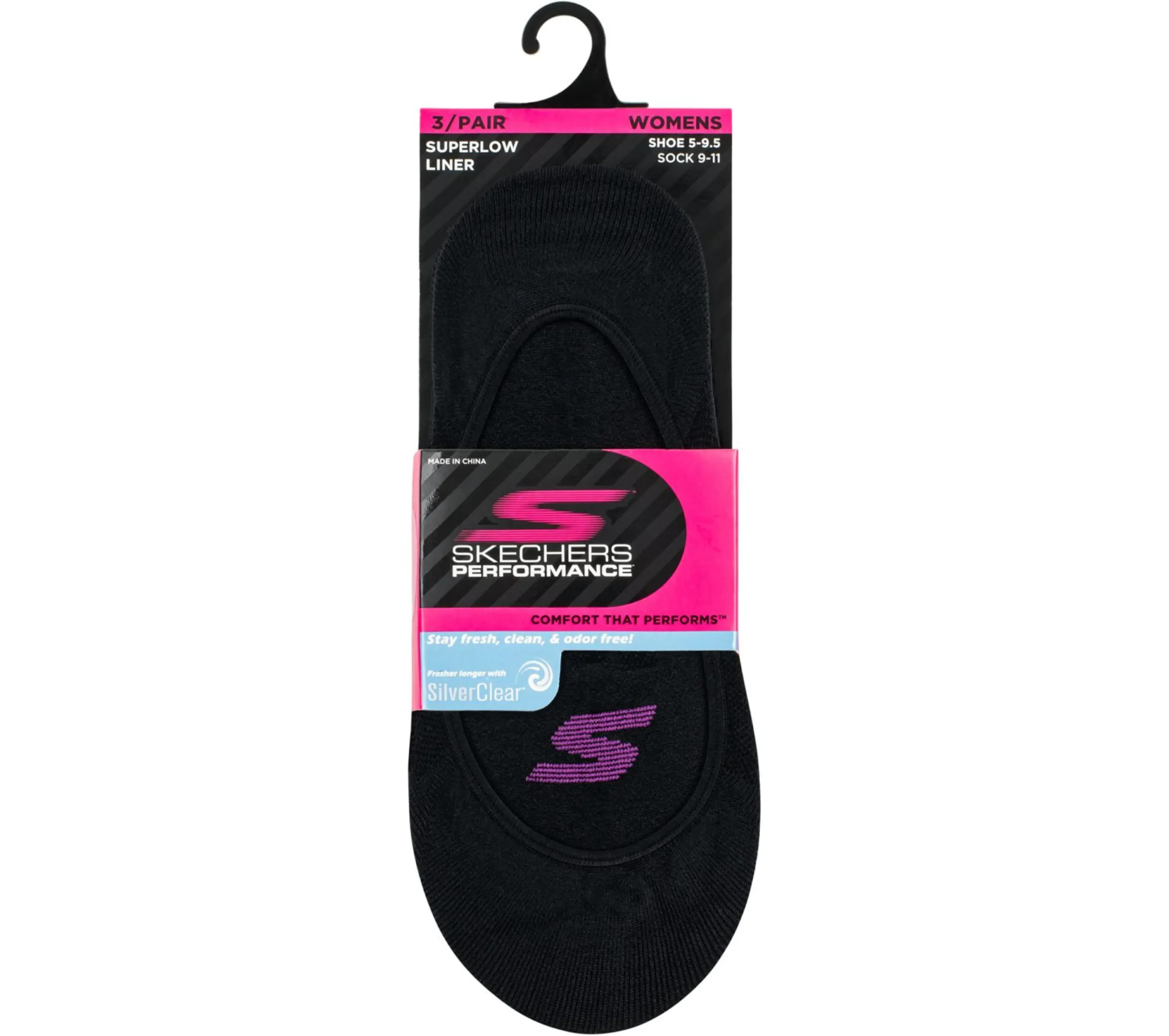 pack_sport_mesh_no_show__1.webp SKECHERS 3 Pack Sport Mesh No Show Liner Socks PRETO Best