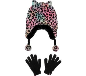 SKECHERS Plush Leopard Hat Set MULTICOR Fashion