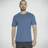 SKECHERS SKECH-BREEZE Slub Pocket Tee AZUL / CINZENTO Cheap