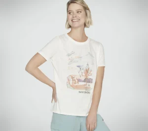 SKECHERS Airbrush Tee BRANCO / PRATEADO Store