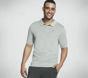 SKECHERS Apparel Off Duty Polo Shirt CINZENTO CLARO / VERDE Shop