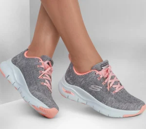 SKECHERS Arch Fit - Comfy Wave CINZENTO / ROSA Best Sale