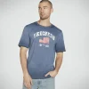 SKECHERS Skech-Dye Americana 92 Tee Shirt NAVY Fashion