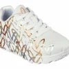 SKECHERS X JGoldcrown: Uno Lite - Metallic Love BRANCO / DOURADO Sale