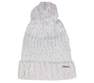SKECHERS Slub Knit Ivory Pom-Pom Beanie BRANCO SUJO Online