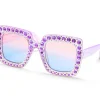 SKECHERS Square Rhinestone Sunglasses ROXO Fashion