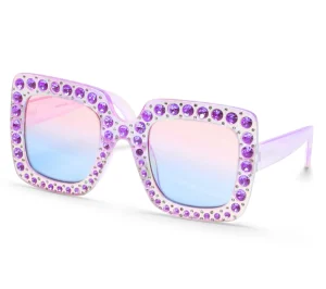 SKECHERS Square Rhinestone Sunglasses ROXO Fashion
