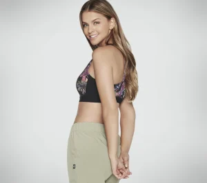 SKECHERS The GOFLEX Ultraviolet Zip Front Bra PRETO / ROXO Best