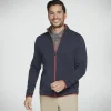 SKECHERS The Hoodless Hoodie Ottoman Jacket CARVÃO / NAVY Shop